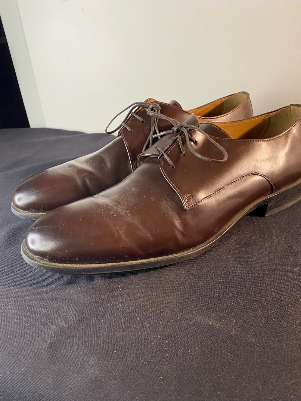 Hugo Boss Colby Leather Derby Dress Shoes Mens 10.5 | Brown | Business Career